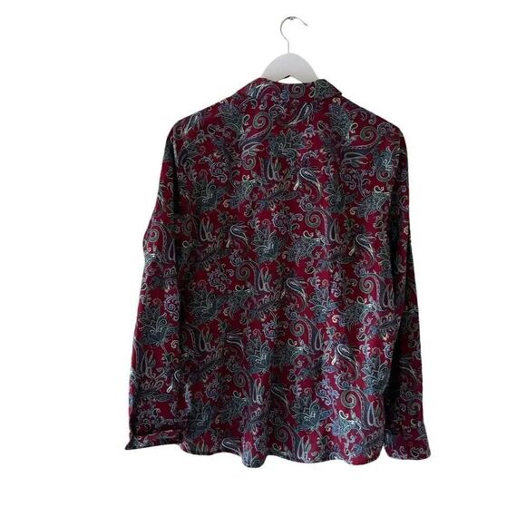 Foxcroft Paisley Button Down Bohemian Wrinkle Free Collar Long Sleeves M #2240 - Picture 5 of 13